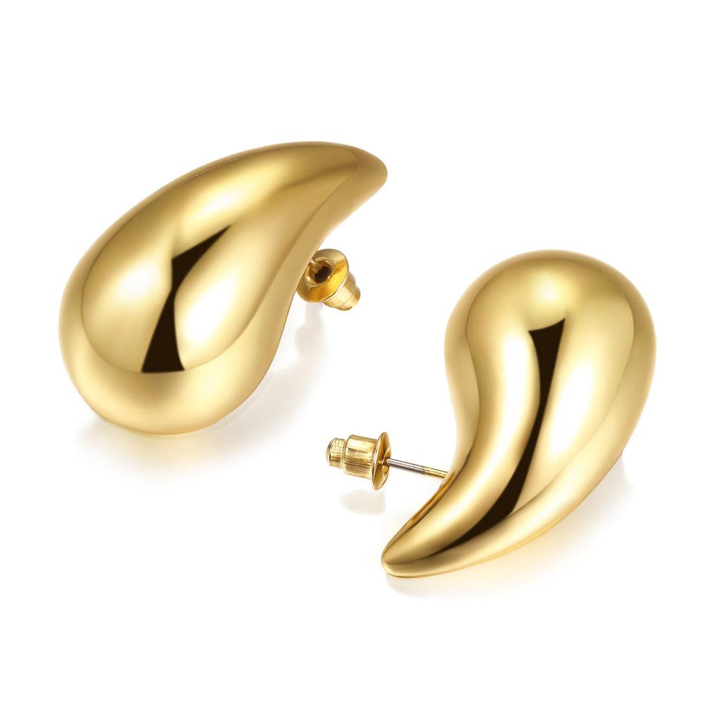 Women Piercing Stud Earrings Chunky Waterdrop Hollow Earrings Fashion Jewelry For Women Girls
