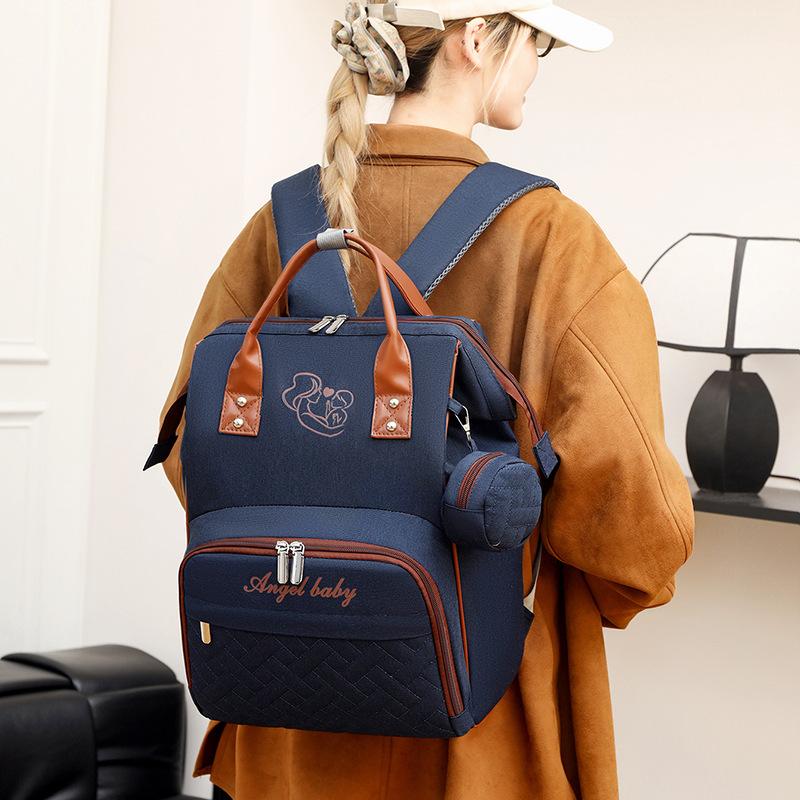 Schoolbag Multifunctional Fashion Mommy Bag Large Capacity Bottle Insulation Portable Maternal and Infant Backpack Outdoor Portable Travel Backpack