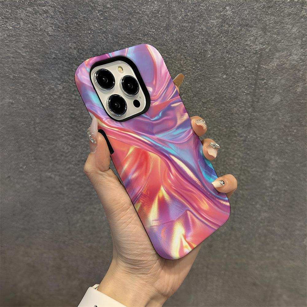 Foreign Trade Explosion Three-dimensional Color Abstract Iphone12 Glossy Mobile Phone Case Apple 17 Anti-drop Film Case 16pm