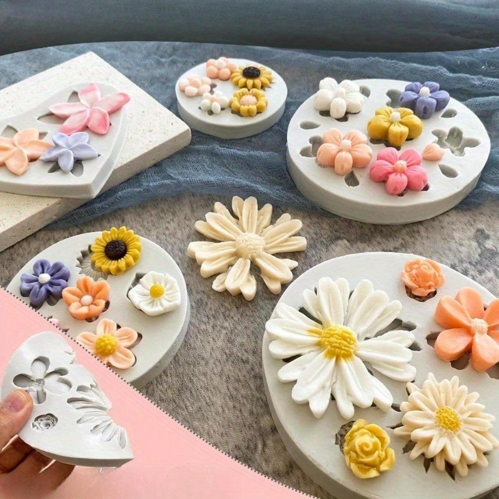 Non Stick Daisy Flower Silicone Mold Chocolate Fondant Soap Resin Ice Cube Jelly Baking Cake Decoration DIY Handmade Crafts