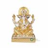 Gold & Silver Ganesha Idol Murti for Car Dashboard Home Décor and Gifts Items