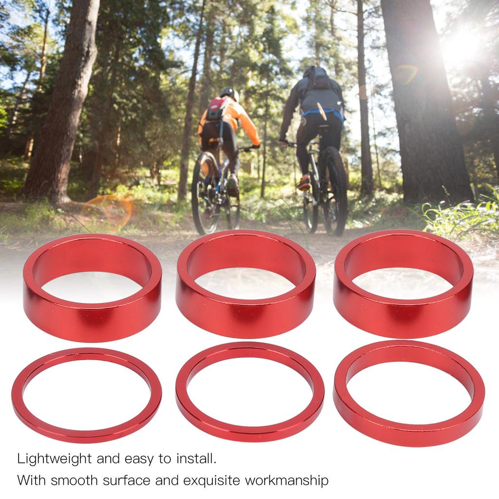 6Pcs Headset Spacer Aluminium Alloy Bike Handlebar Stem Spacers for Mountain Bike