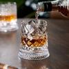 280ml Whiskeyglas Transparentes Verkostungsglas Cocktail-Trinkgläser Drehbarer Tumbler Kristallglasbecher Hausbar Glaswaren