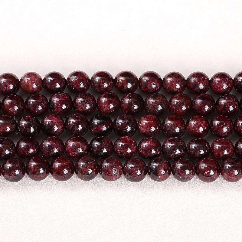 1A Natural Stone Dark Red Garnet Bead Round Loose Spacer 4 6 8 10mm Pick Size For Jewelry Making Diy Necklace Bracelet Accessory