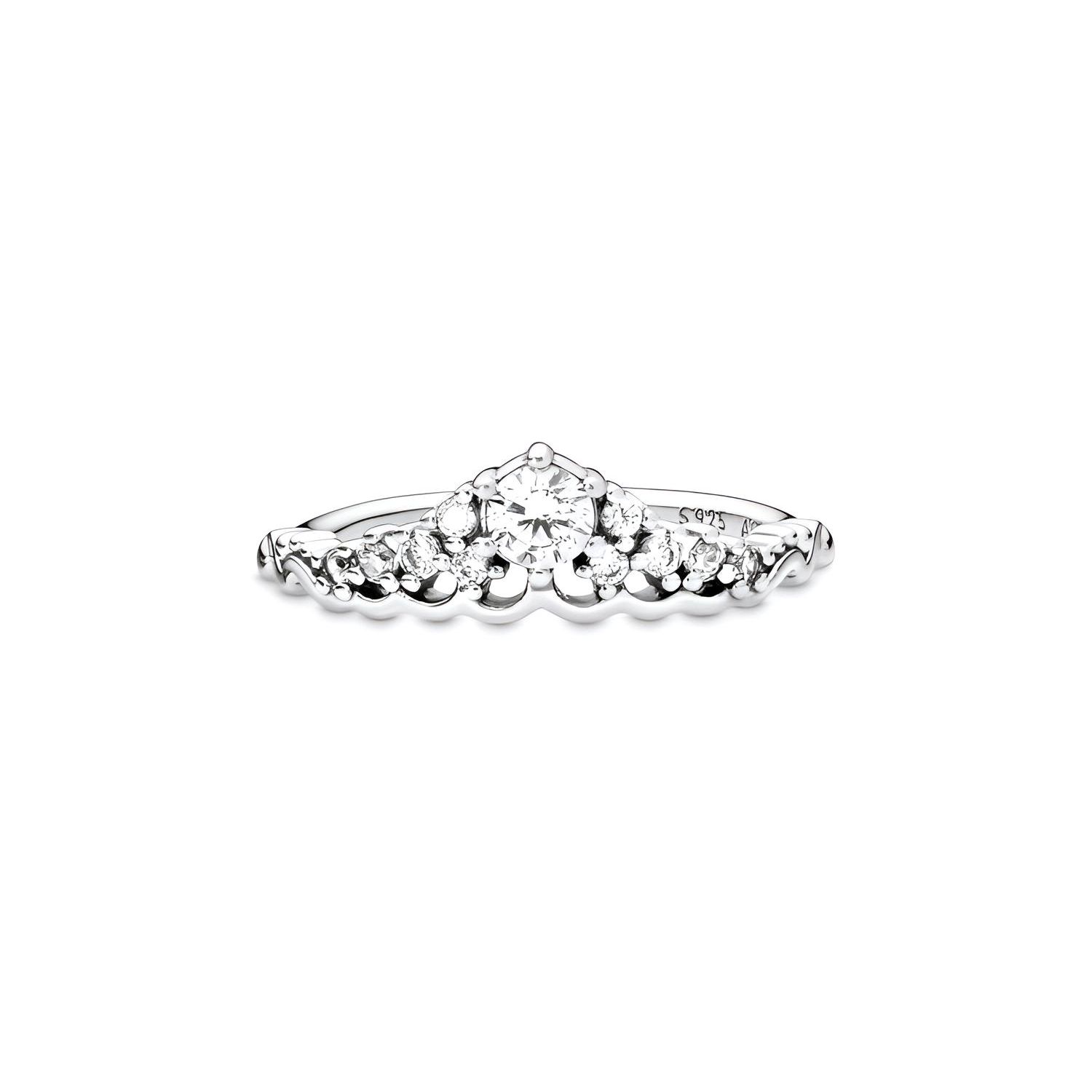 Pandora Y-Shaped Shining Crown 925 Silver Ring Women rings 196226CZ 48