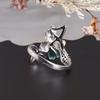 Elegant Mermaid Design Created Pear 5*7mm Emerald Nano Ring 925 Sterling Silver Jewelry for Women's Proposal and Banquet Gifts