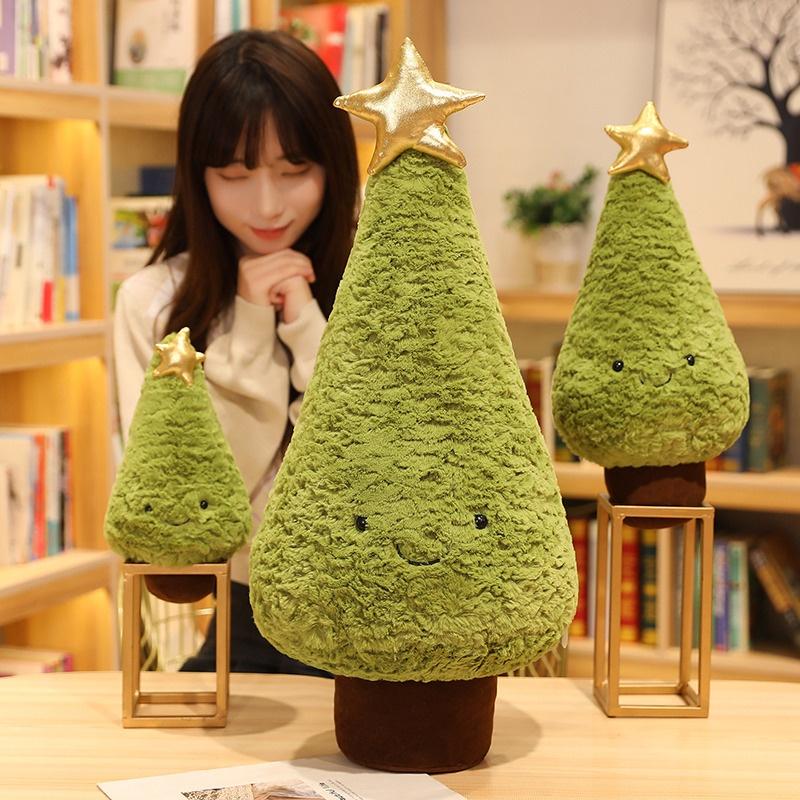 Xmas Gift Christmas Tree Figure Plush Cushion Cuddly Seat Home Decor