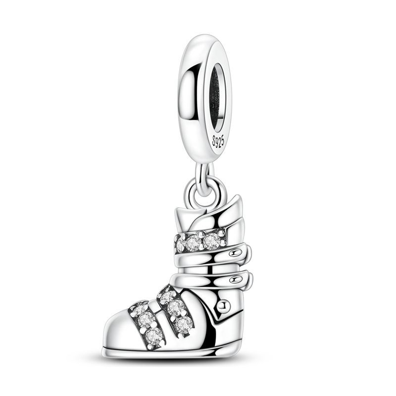 Stering Copper Christmas Charms Santa Claus Moose Boots Bell Winter Bead Pendant Fit Original Bracelet Diy For Women Jewelry