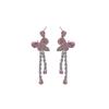Elegant Zircon Butterfly Teardrop Tassel Silver Earrings - Light Luxury Style for Women