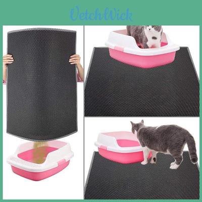 Premium Double-layer Cat Litter Mat Soft Eva Washable Non-slip Large Cat Mat
