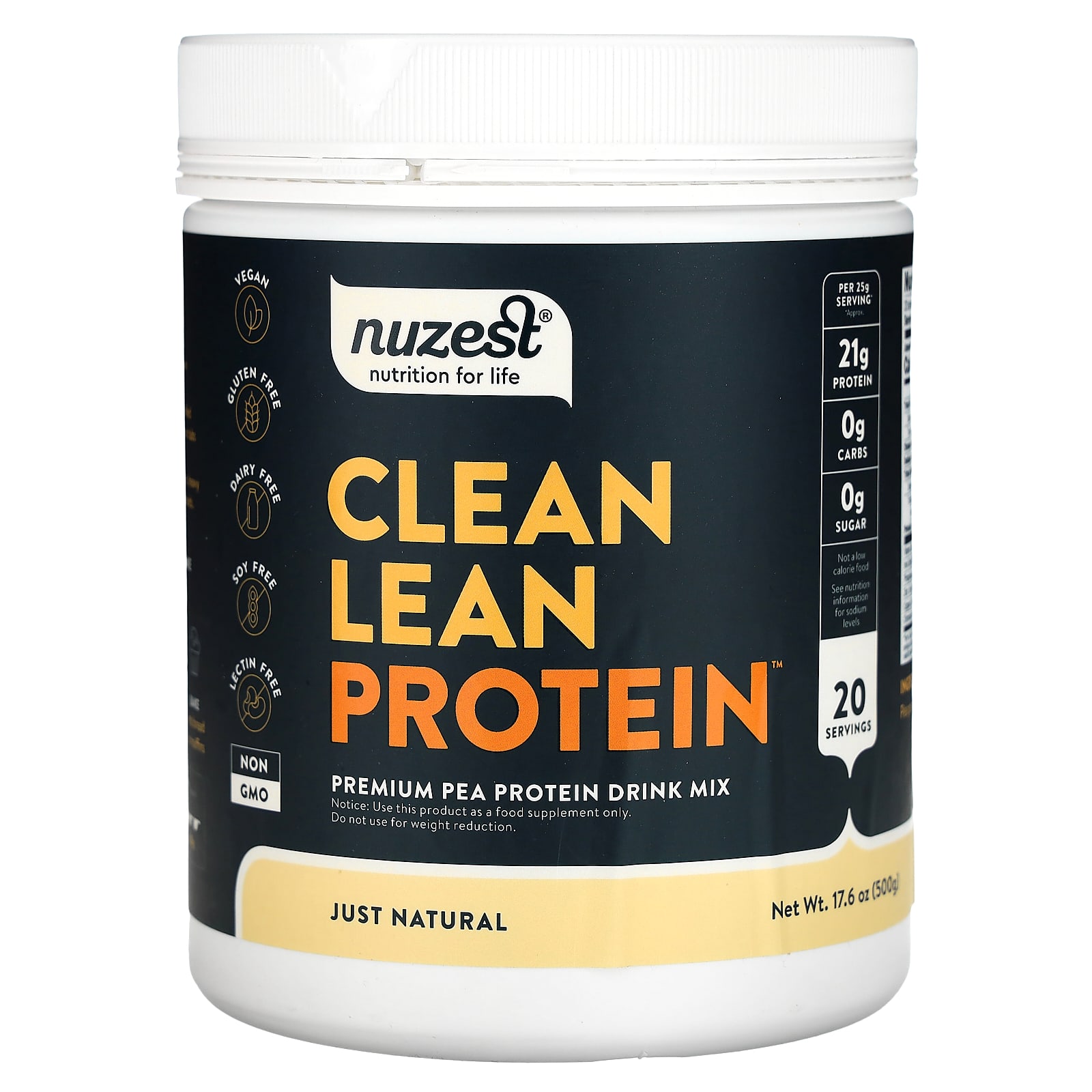

Nuzest, Clean Lean Protein, Just Natural, 500g(17.6oz)
