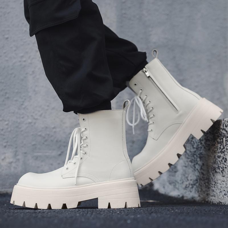 Couples High Quality Casual Platform Boots New Designer Shoes Men Motorcycle Ankle Boots British High-end Men Boots Botas Hombre