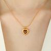 French Retro Niche Design Glass Stone Tiger'S Eye Stone Love Jewelry Set Women'S Simple High-End Clavicle Neck Chain
