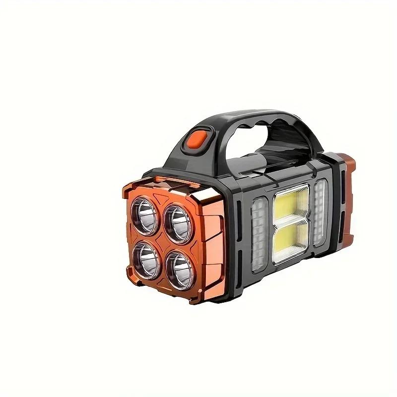 USB Rechargeable Hand-held Spotlight Flashlight, LED Emergency Flashlight, Searchlight