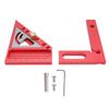 3D Multi Angle Measuring Ruler 0 180 Degree Protractor Aluminum Alloy Anodized Drawing Line Ruler Carpenter Square Red