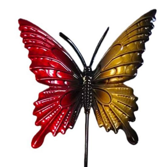 12 Inch Butterfly Garden Stake Decorative Metal Butterfly Stake Outdoor Colorful Butterfly Yard Art for Lawn Porch Pathway Yard Patio Plant Pot Decor