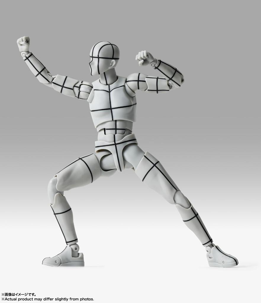 TAMASHII NATIONS S.H.Figuarts Body-kun -Sports- Edition -Wireframe- (Gray Color Ver.) Approximately 150mm PVC & ABS Painted Movable Figure