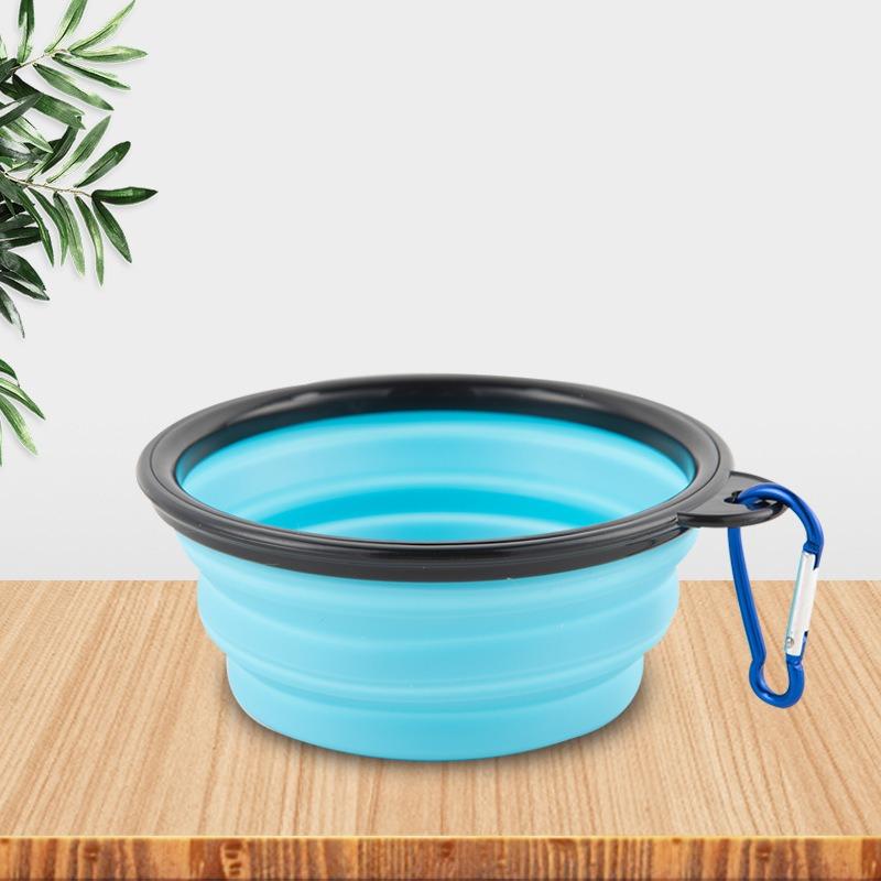 Dog Folding Bowl Portable Dog Travel Pet Food Water Bowl for Outdoor Walking Silicone Cat Dog Food Water Bowl Lip GS03