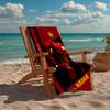 Custom Name Ultra-Soft Beach Towel with Iron Man Theme,Ideal for Pool - Camping, Diving - Perfect Travel Essential, Vibrant Beach Towel.