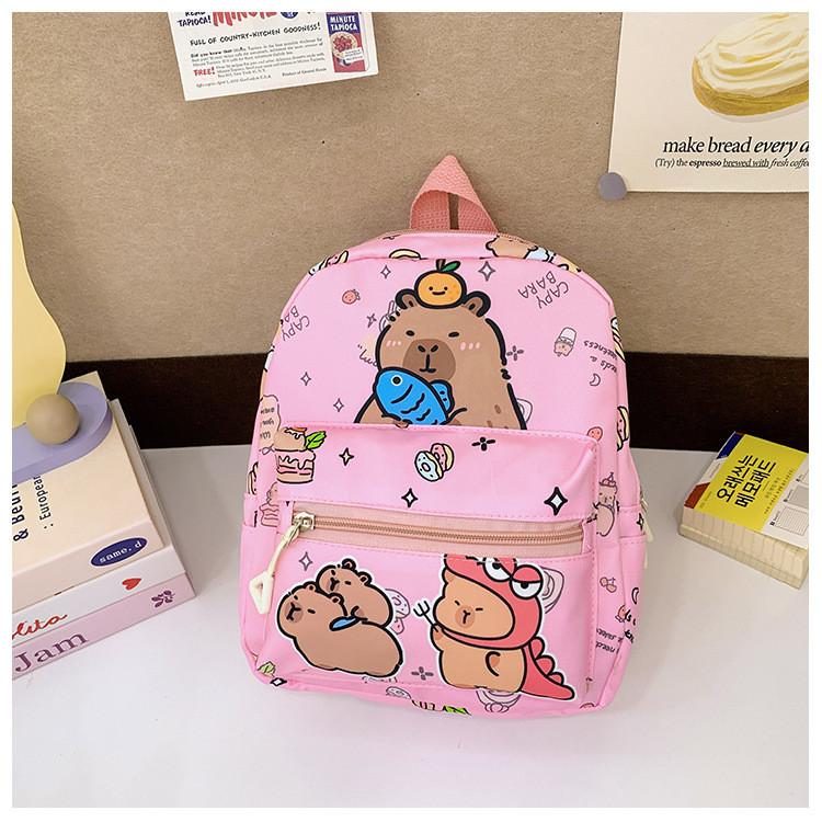 Capybara Cartoon Printed Backpack Children Schoolbag Fashion Leisure Travel Bag