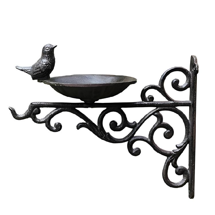Handcrafts Cast Iron Bird Food Dish Wall Decors With Nordic Design Hanging Bird Feeding Station For Home Backyard Garden