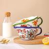 Keramik Rührschüssel mit Ausgießer, Abtropfbecher, großer Ausgießtopf, kreative Sahne-Salatschüssel, Rührschüsseln, spezielle Schüssel zum Backen