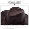 Fashion Leather Cowboy Hat Gentleman Jazz Sun Hats Outdoor Western Sun Visors Men Women