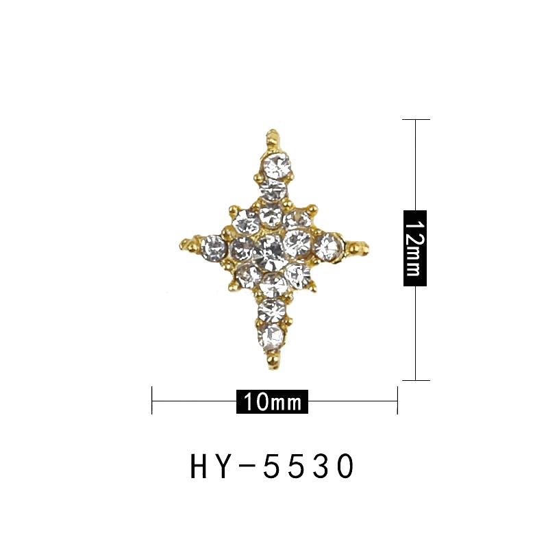 Ny Internetkändis Flash Tre-dimensionell Kors Nageldekoration Cro-hjärta Nageldorn Superflash Legering Nageldekoration