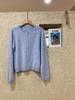 Women's Round Neck Pearl Button Wool Cashmere Knit Cardigan JM8305