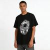 Retro Hand-drawn Astronaut Reach Print Tee Unisex Loose Casual Top Pure cotton T-shirt