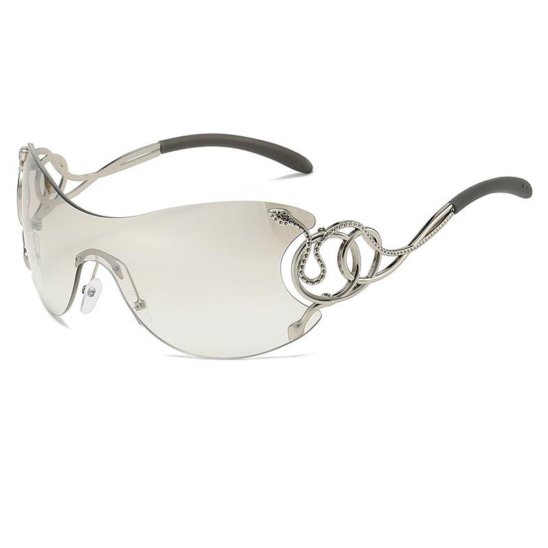 New personalized fashion frameless one-piece Spirit Snake temple sunglasses technology sense YK funny sunglasses