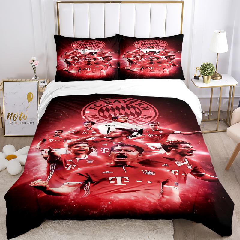 3 Stück Bayern München Legenden Bettwäsche-Sets Für Alle Größen Neu 3D-Druck Bettbezug Bettdecke Bettbezug Kissenbezug Schlafzimmerdekoration