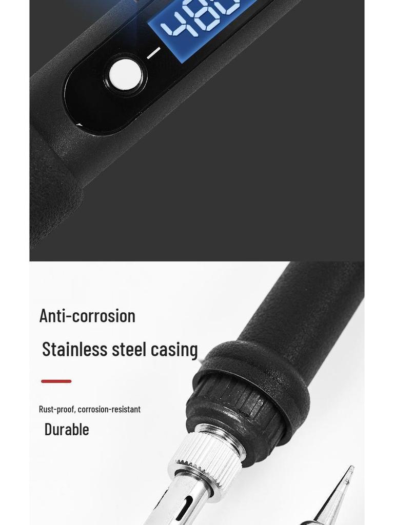 High-Power Digital Soldering Iron: Adjustable Temperature & Constant Heat Ceramic Core for Household Repair & Welding