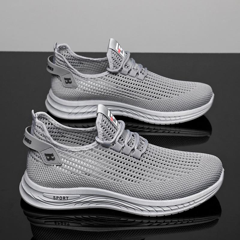 Spring New Fly-woven Casual Shoes Men's Trend Versatile Fashion Sports Shoes Light Running Spot Breathable