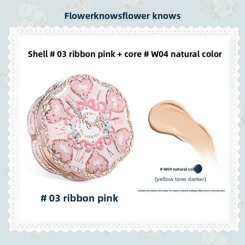 Flower Knows Make-up Base Garden Air Cushion Foundation CC Cream Hautfreundlicher Concealer Make-up Feuchtigkeitsspendend Natürliche Abdeckung