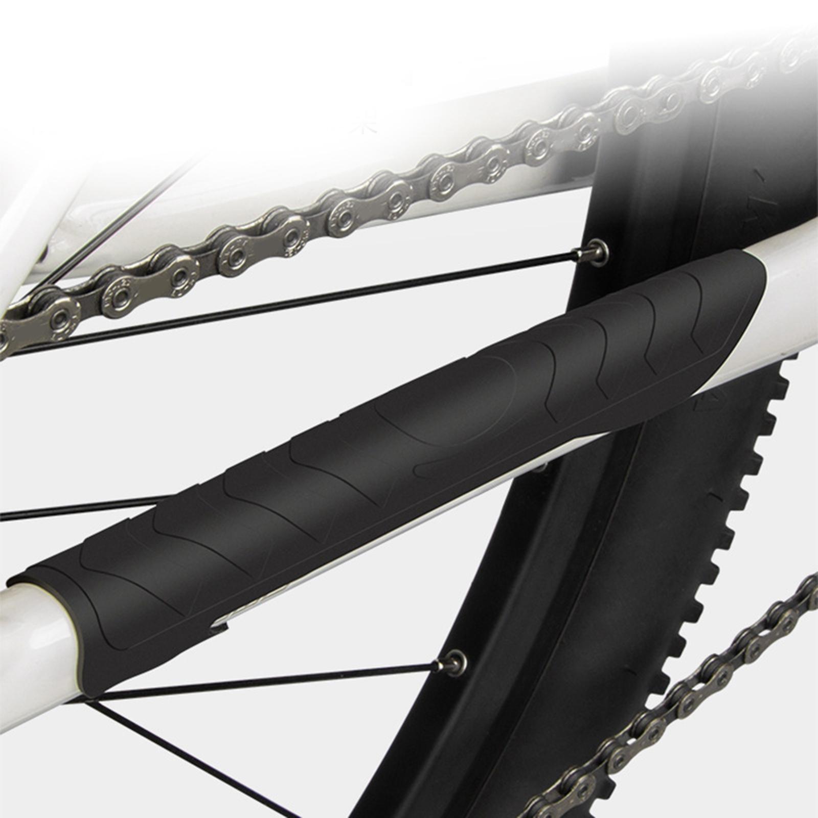 

Bike Chainstay Protector Durable Scratch Resistant Silicone Sticker Bicycle Chain Stay Frame Guard for BMX Mountain Road Bikes чёрный