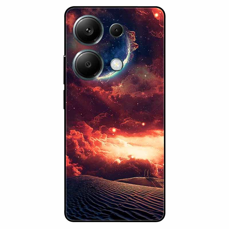 For Redmi Note 13 Pro 4G Case Global Silicon Fashion Space Wolf TPU Painted Coque Funda for Xiaomi Redmi Note 13Pro 4G Cover
