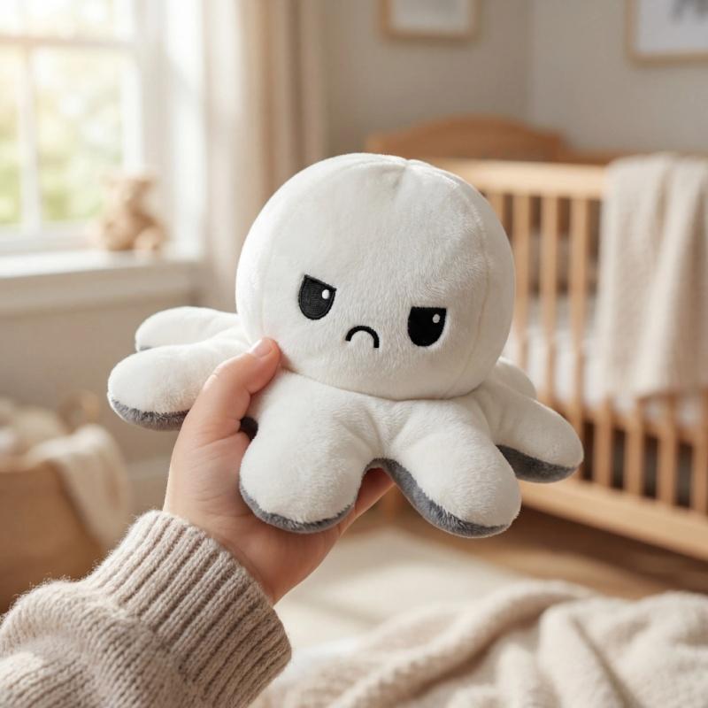 Dubbelzijdige Octopus Pluche Speelgoed Paars En Blauw Dubbelzijdige Flip Pluche Speelgoed Met Geborduurde Details Een Schattig Verzamelspeelgoed