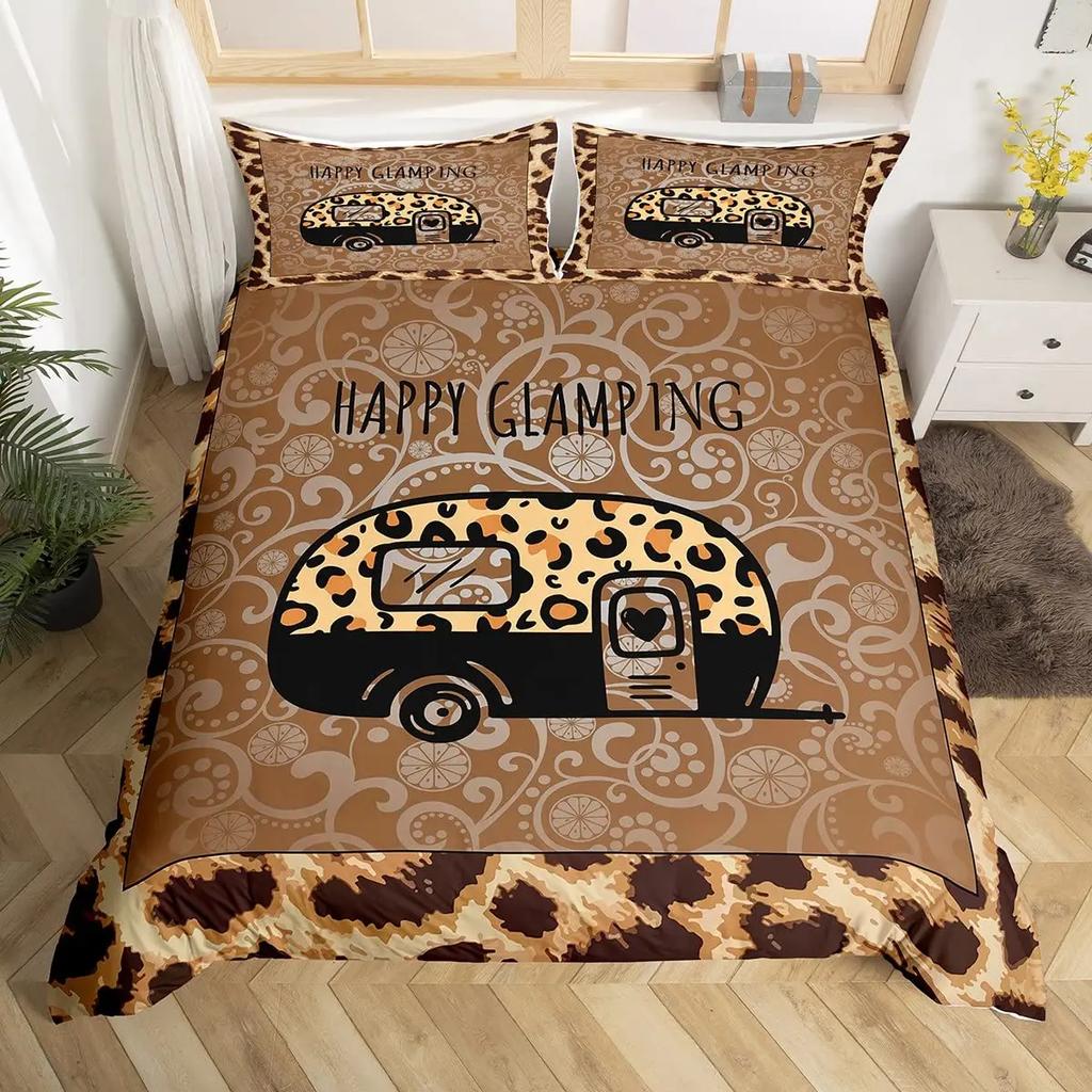 Copripiumino per Camper Auto Cartone Animato Campeggio Per Bambini Ragazzi Ragazze Regali Giocattolo Campo Viaggio RV Copripiumino Decorazioni Camera da Letto Queen