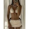 European and American Swimwear Women's 2026 New Neck Beach Sexy Swimsuit High-end Hot Spring Bikini Three-piece Set in Stock