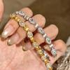 Handmade Brushed Egg Surface Full Diamond Bracelet Women'S Design Sense Light Luxury Red Corundum Oval Bracelet Bracelet Jewelry