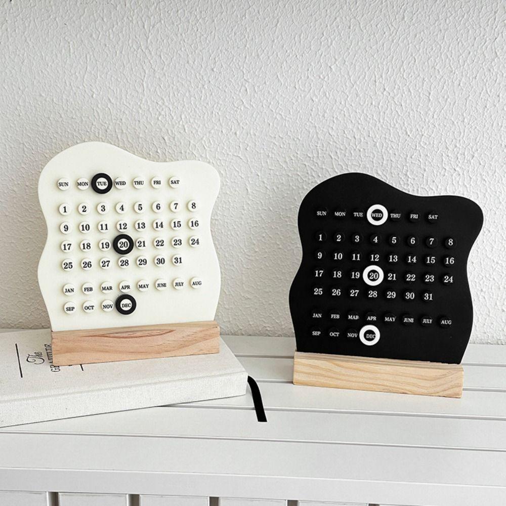 Cute Wood Perpetual Calendar DIY Schedule Planner Fashion Calendar Ornaments  Home Office Desk