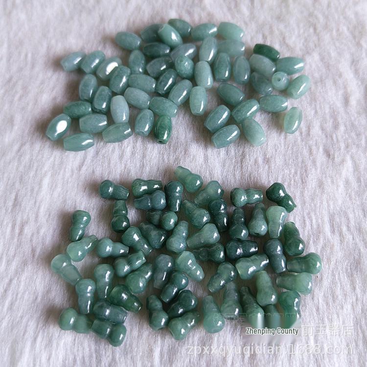 A-Grade Myanmar Blue Water Gourd Jade Loose Beads for DIY Ornaments Rice Bead 5x8mm