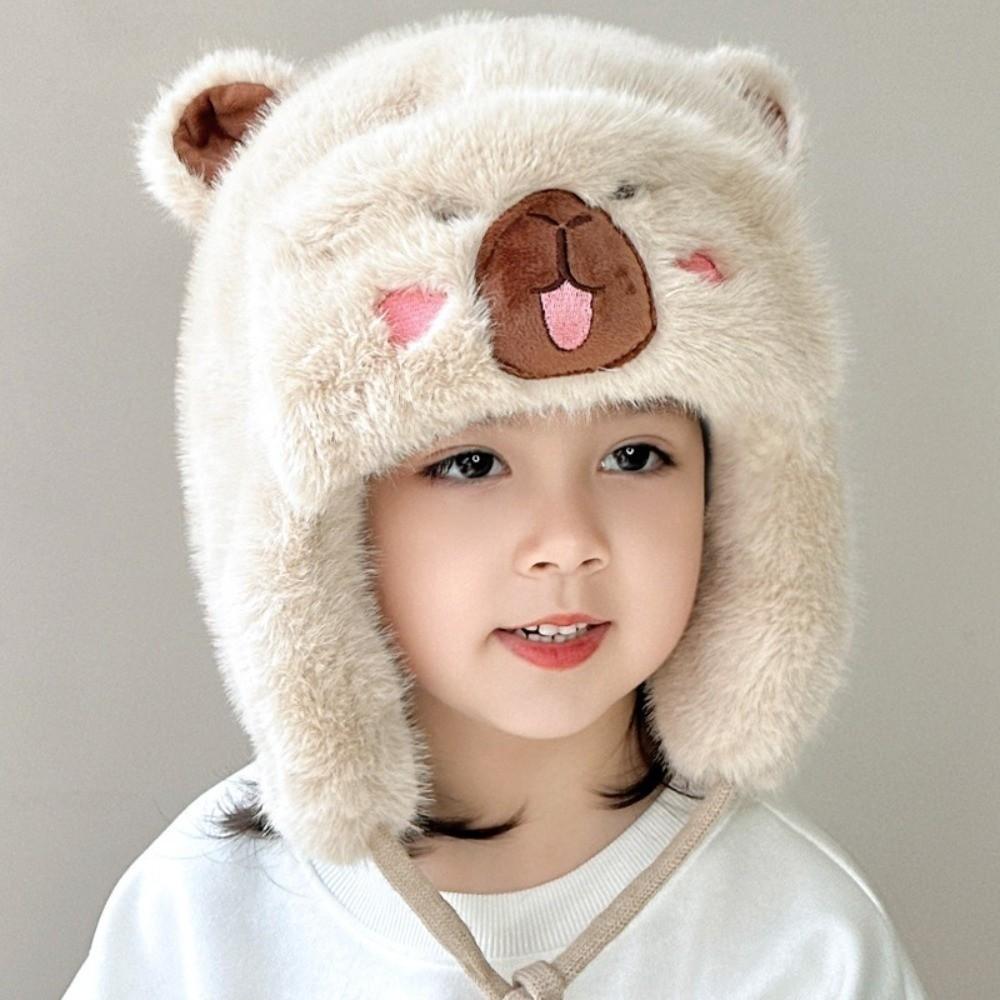 Plush Pullover Cap Warm Ear Protection Hat New Hooded Hat  for 4-12Y