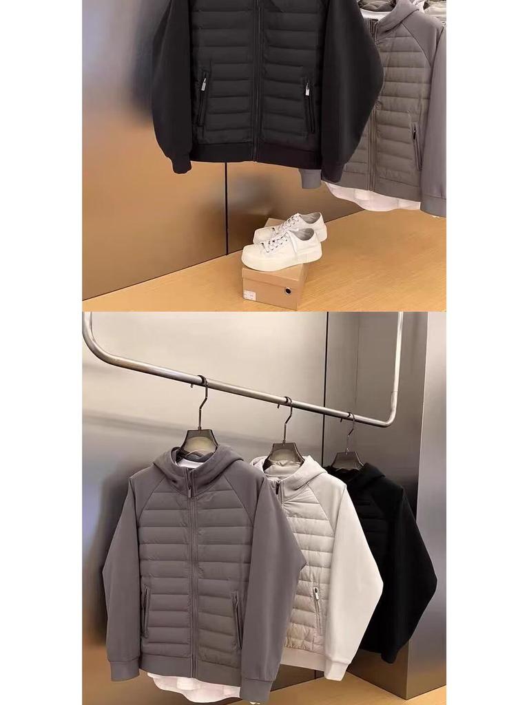 Men's Fleece-Lined Cotton Jacket: Casual Spliced Hoodie for Couples