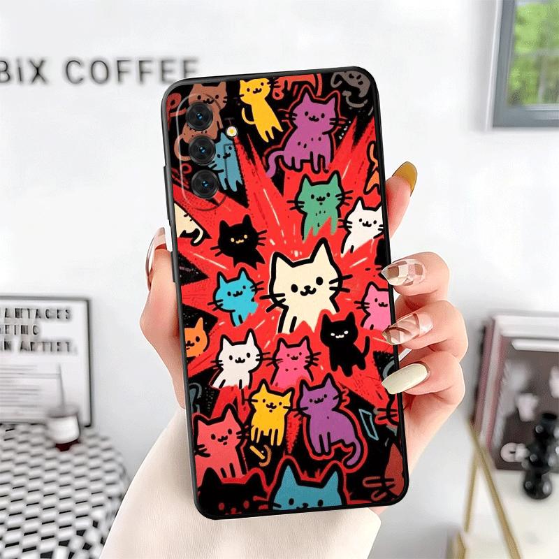 Cartoon Cute Cats Theme Soft Phone Case for Samsung A17 A37 A57 A16 A26 A36 A56 A15 A25 A35 A55 A14 A24 A34 A54 A13 A23 A33 A53