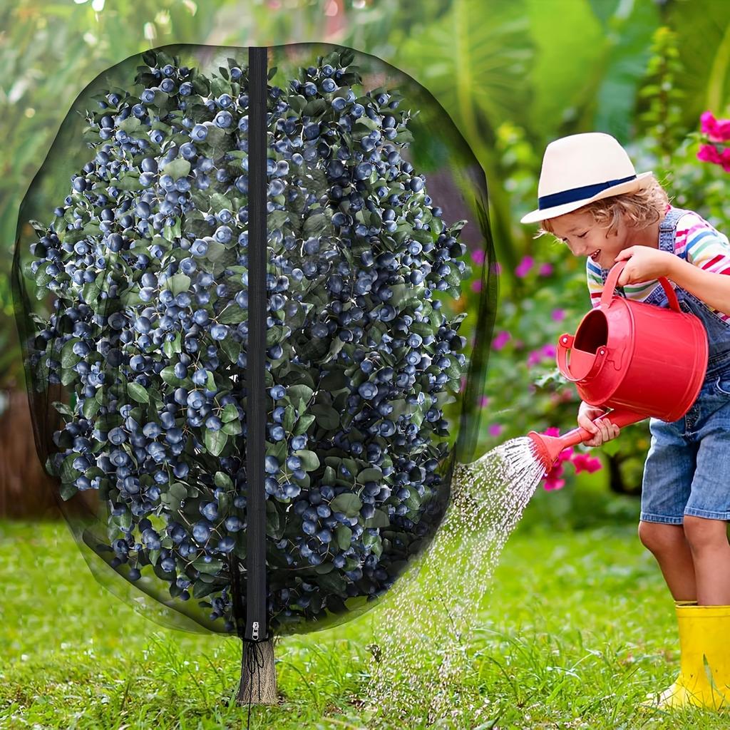 1pc Fruit Tree Netting with Zipper & Drawstring, Breathable Garden Bird Netting Plant Cover - Durable Mesh Barrier for Fruits, Vegetables, Flowers