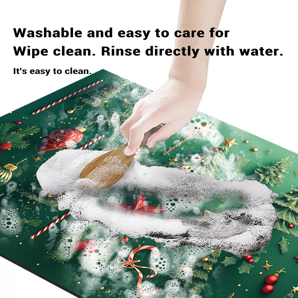 Christmas Diotomite Bathroom Bath Mat Absorbent Foot Mats Non-slip Quick Dry Shower Carpet Rugs Doormat Washable