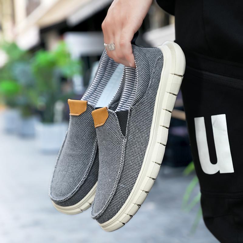 Men Shoes Casual Canvas Loafers Shoes Light Breathable Flats Leisure Male Vulcanized Shoes Walking Sneakers Plus Size 39-46