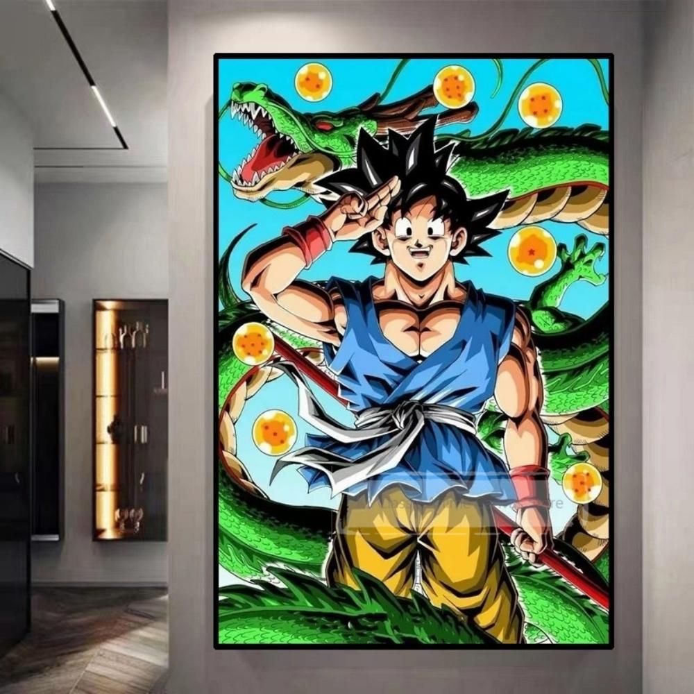 Dragon Ball Starry Night Tapestry Sun Wukong Super Saiyan Anime Hanging with Gokus Kamehameha Ideal for Otaku Bedroom Decor